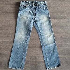 Gap Jeans Mens Faded Blue Denim Relaxed Straight Leg Green Vintage